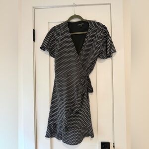 Banana Republic Black and White Wrap Dress